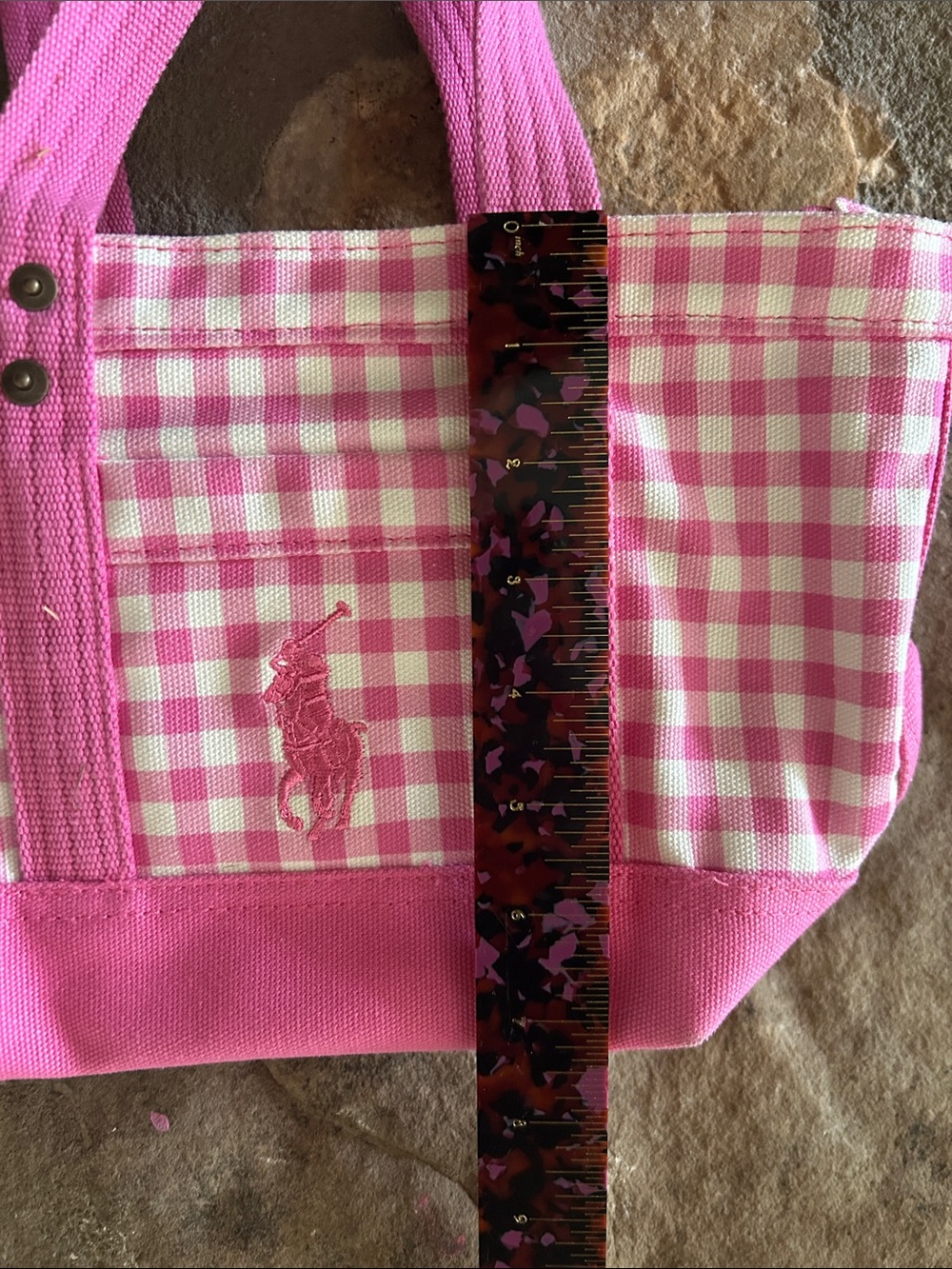 Ralph Lauren Pink Gingham Canvas Tote - Picture 4 of 4